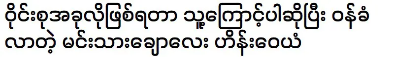 Hein Wai Yan said that he wants to meet with Wyne Su Khine Thein