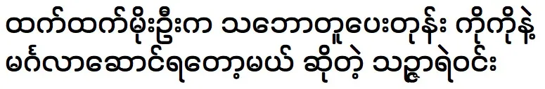 Thin Zar Yell Win is talking about Htet Htet Moe Oo