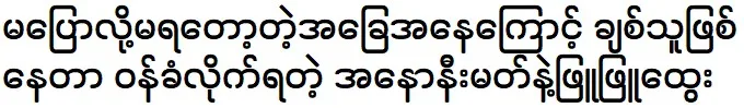 Phyu Phyu Htwe is meeting with singer Ano Ni Mus