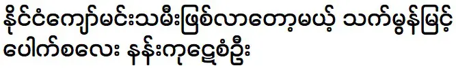 Nan Kaday San Oo is pretending to be like Actress Thet Mon Myint