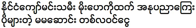 Ma Ma Saung and Moe Hay Ko are running at the top