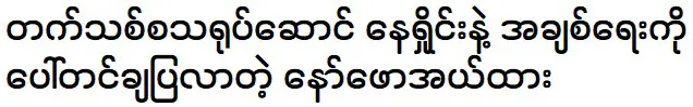 Naw Phaw El Htar is telling about actor Nay Shine